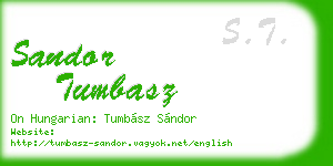 sandor tumbasz business card