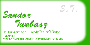 sandor tumbasz business card